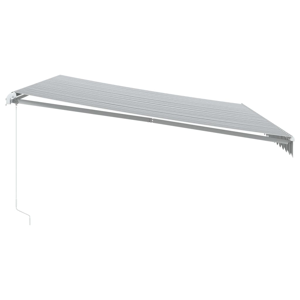 vidaXL Copertină retractabilă manual cu LED, antracit/alb, 500x300 cm