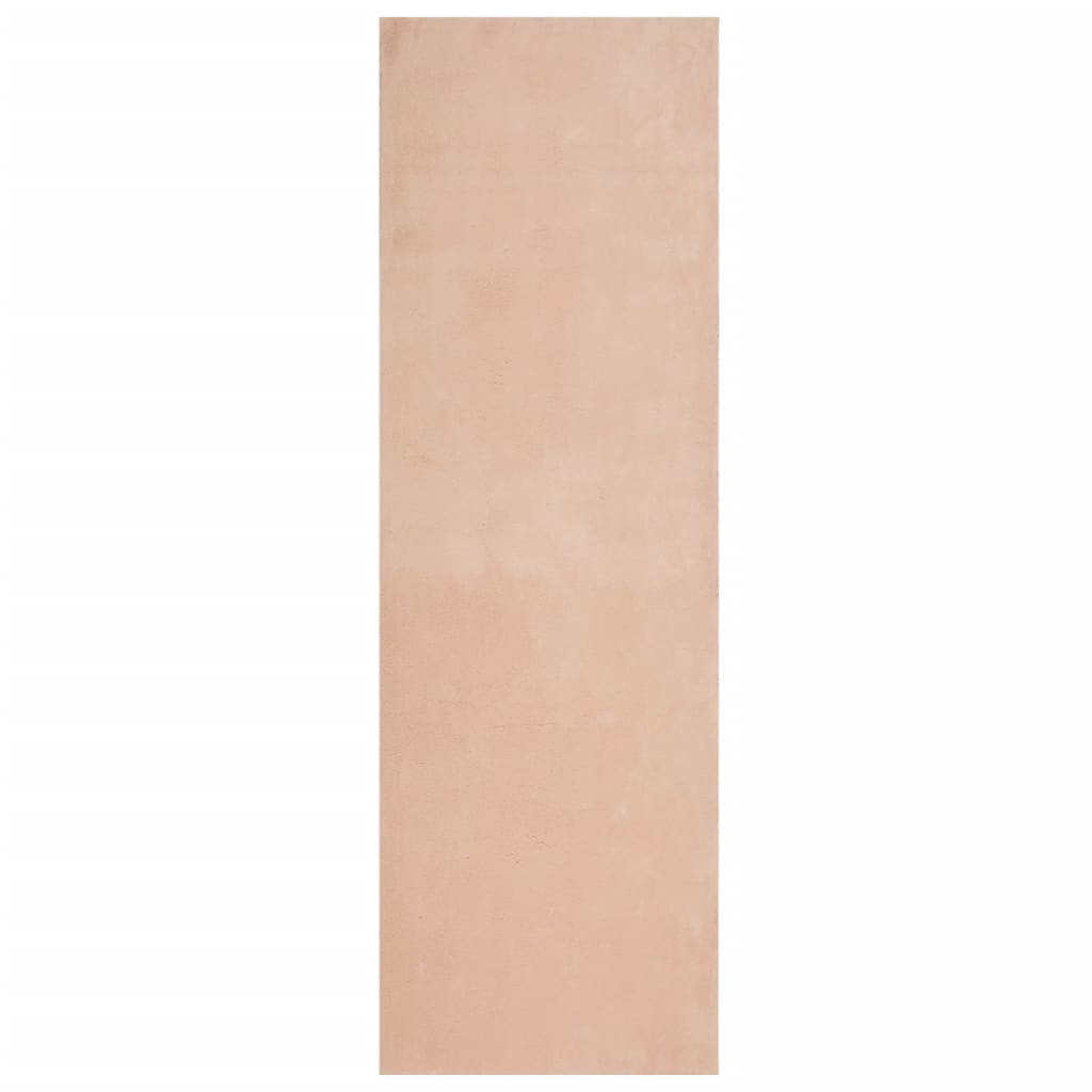 vidaXL Covor HUARTE, fir scurt, moale și lavabil, roz pudră, 80x250 cm