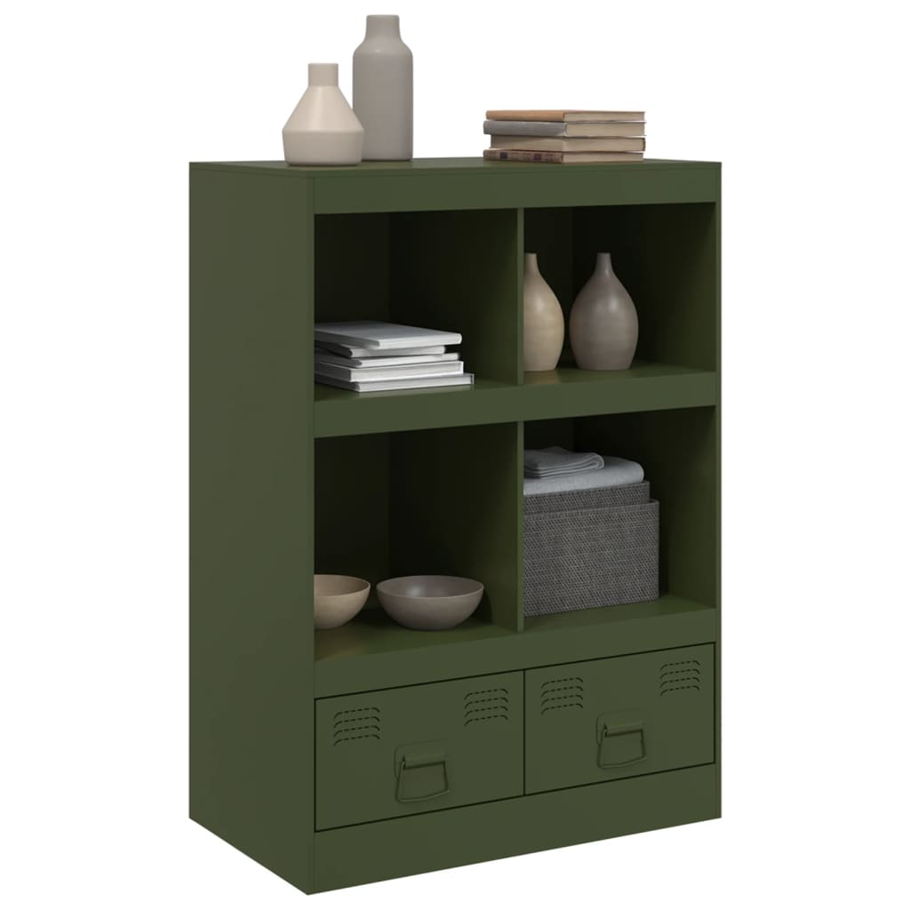 vidaXL Dulap înalt verde măslină 67x39x95 cm oțel