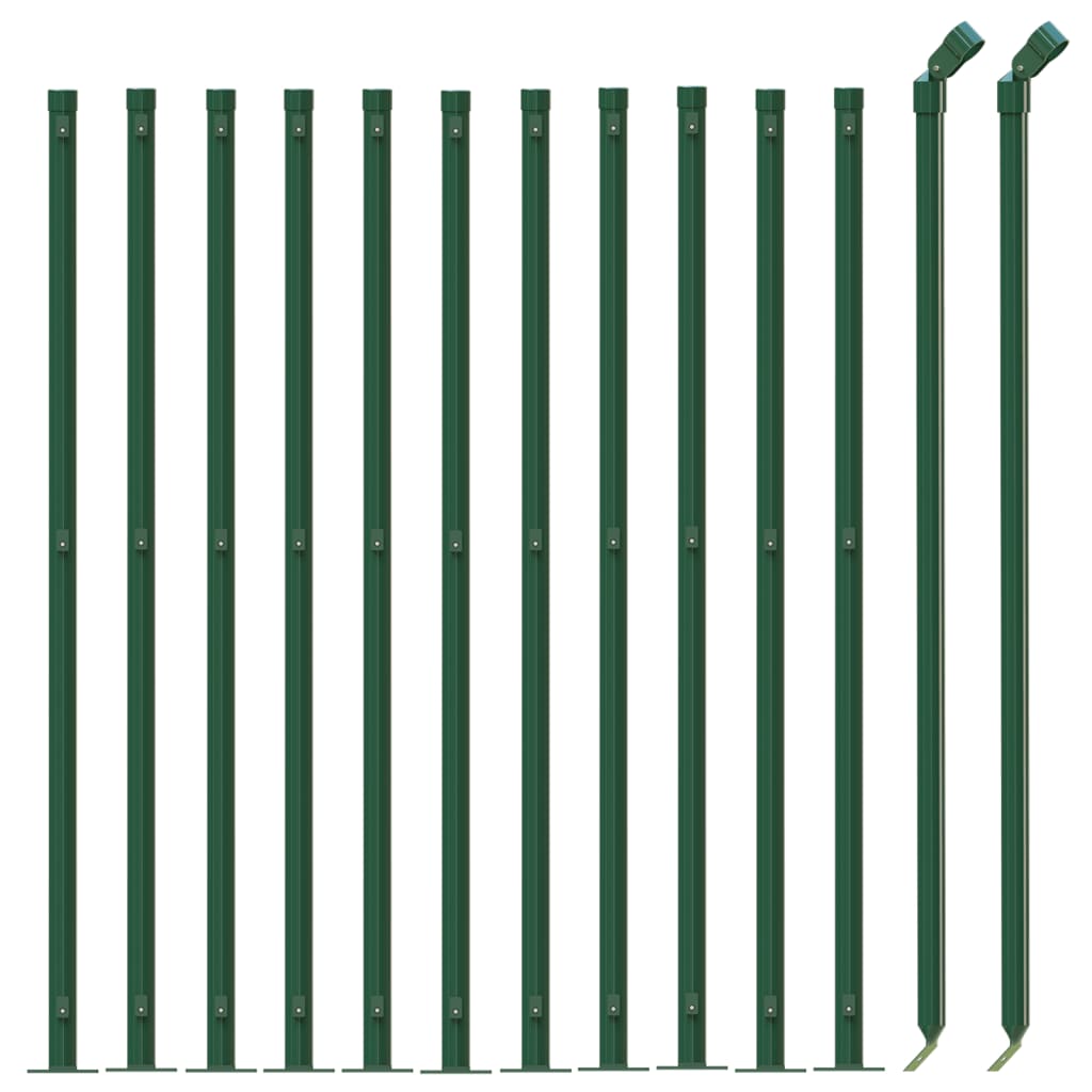 vidaXL Gard plasă de sârmă cu bordură, verde, 1,1x25 m