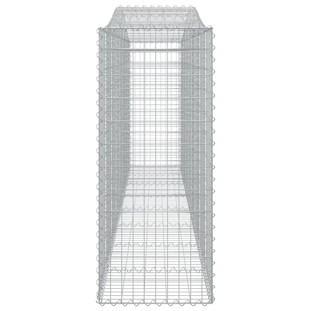 vidaXL Coșuri gabion arcuite 4 buc, 400x50x120/140 cm, fier galvanizat