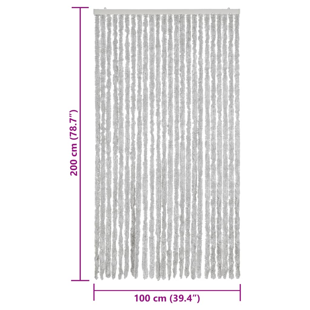 vidaXL Perdea pentru insecte, gri, 100x200 cm, chenille