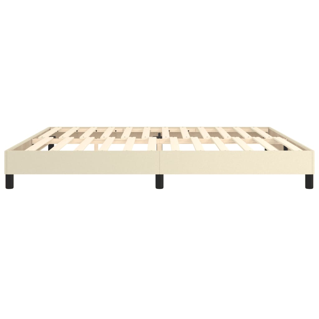 vidaXL Cadru de pat box spring, crem, 200x200 cm, piele ecologică