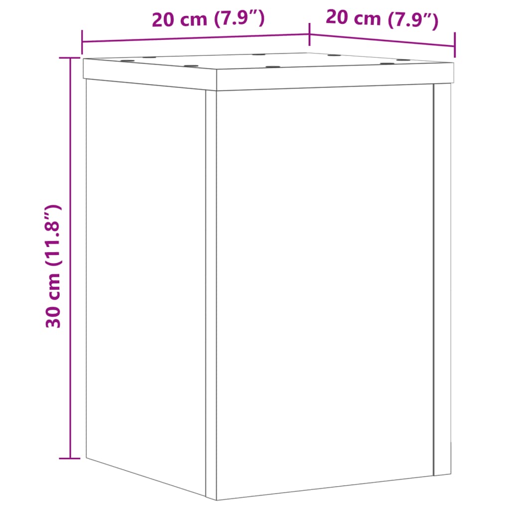 vidaXL Suporturi de plante, 2 buc., alb, 20x20x30 cm, lemn prelucrat