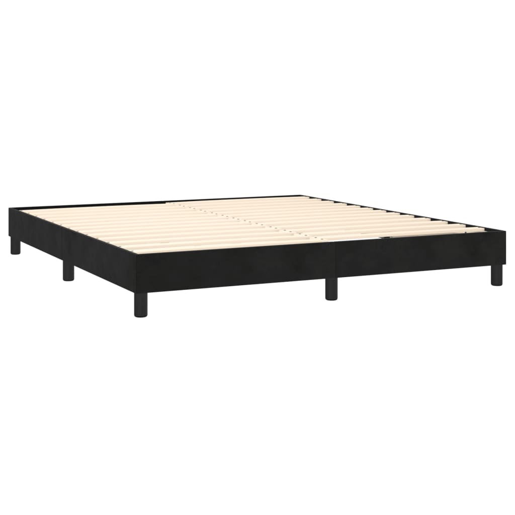 vidaXL Cadru de pat box spring, negru, 160x200 cm, catifea