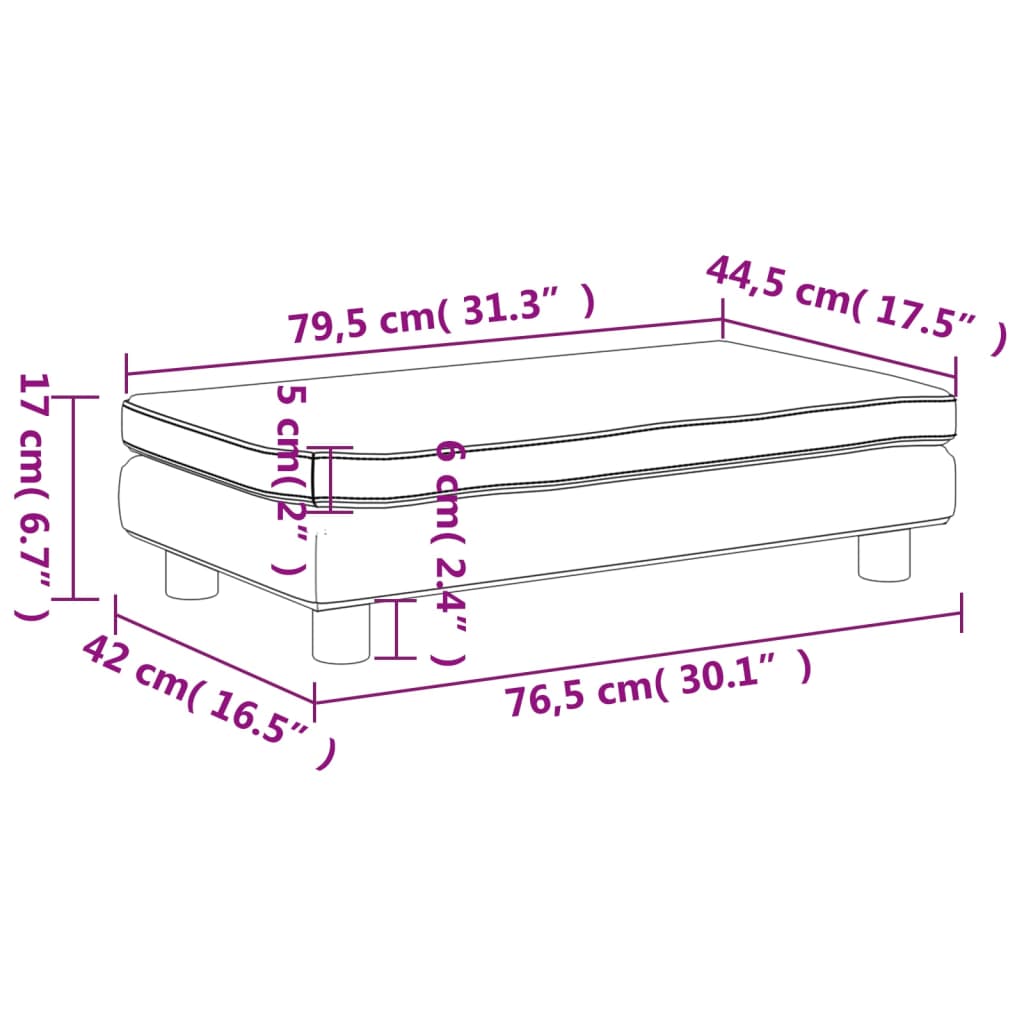 vidaXL Canapea copii cu taburet cappuccino 100x50x30cm piele ecologică