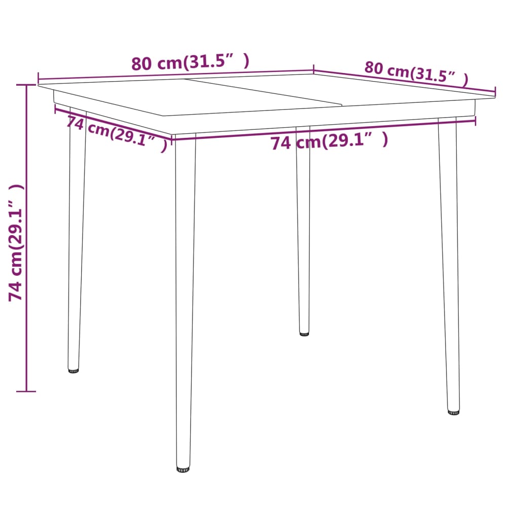 vidaXL Set de mobilier pentru grădină, 3 piese, negru