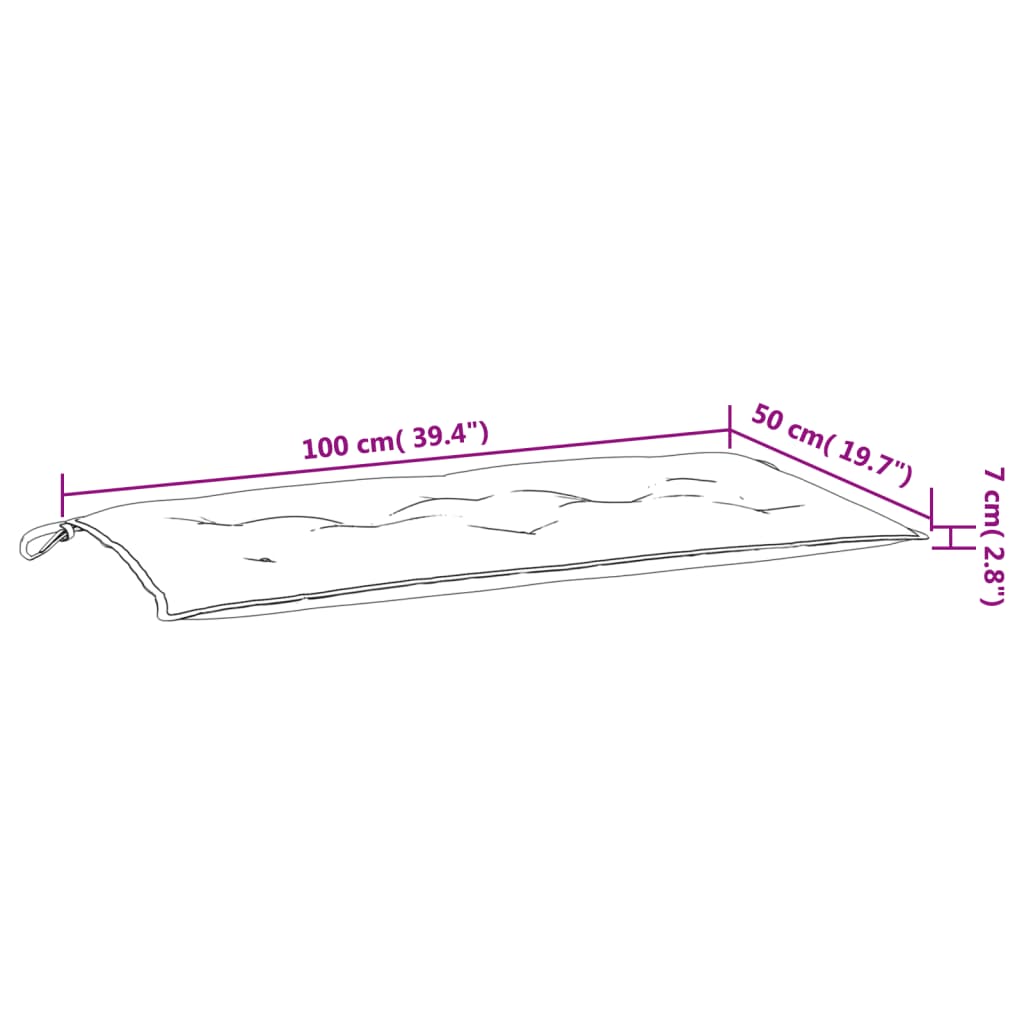 vidaXL Perne bancă de grădină 2 buc., gri, 100x50x7cm, țesătură oxford