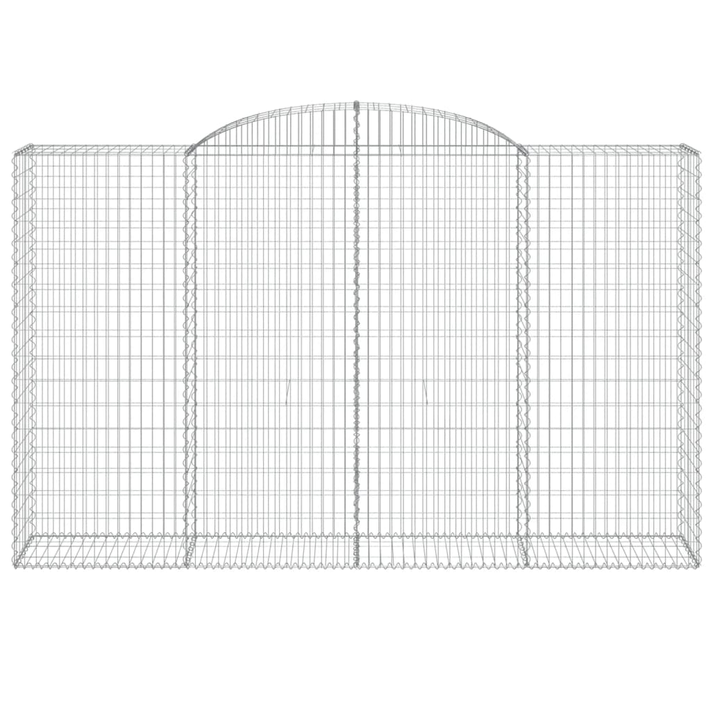 vidaXL Coșuri gabion arcuite 2 buc, 300x50x180/200 cm, fier galvanizat