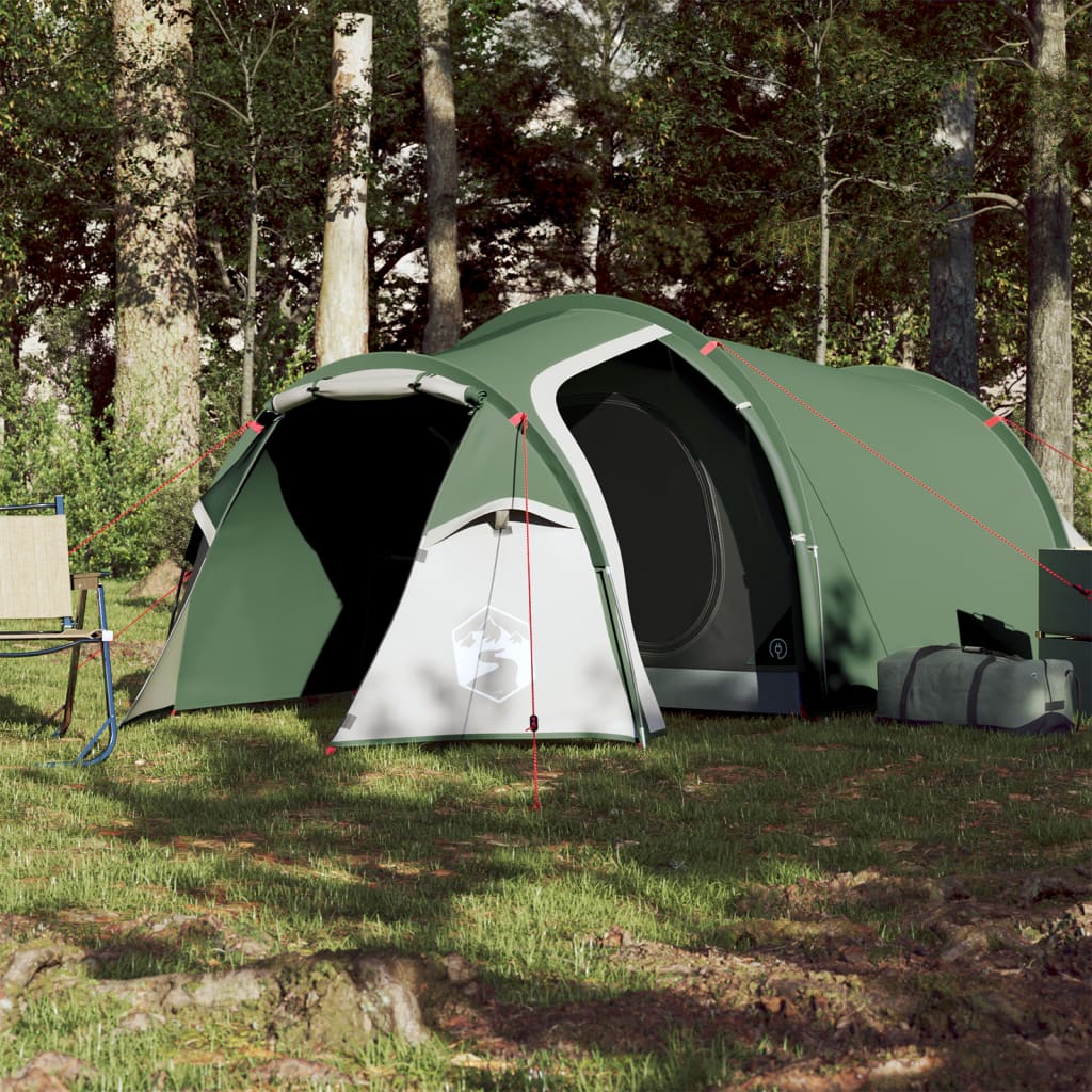 vidaXL Cort de camping pentru 2 persoane, verde, impermeabil