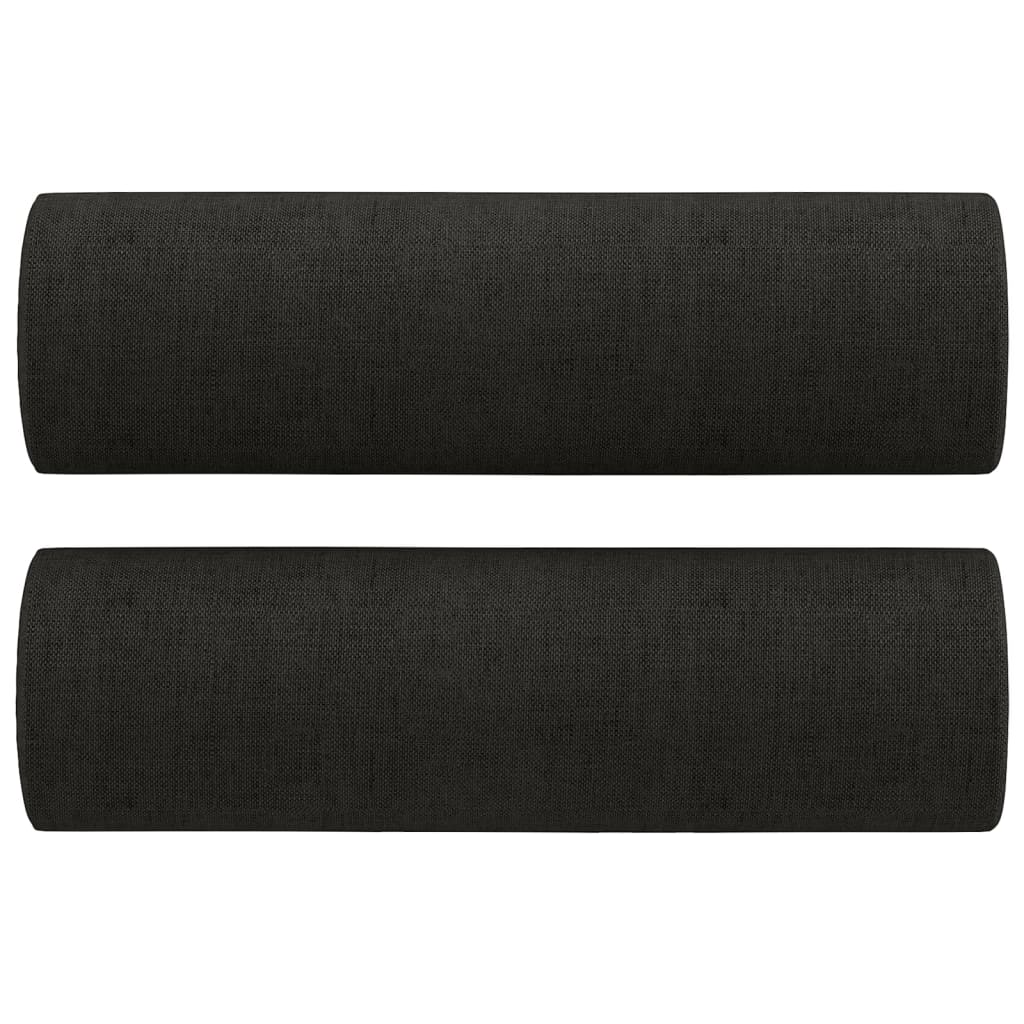 vidaXL Canapea cu 2 locuri cu pernuțe, negru, 140 cm, textil