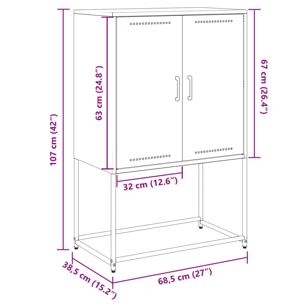 vidaXL Dulap TV, antracit, 68x39x60,5 cm, oțel