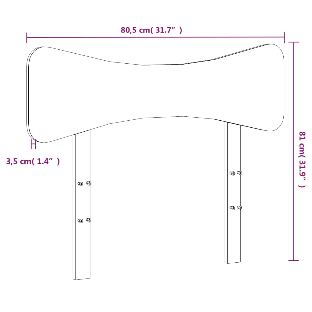 vidaXL Tăblie de pat, maro ceruit, 75 cm, lemn masiv de pin