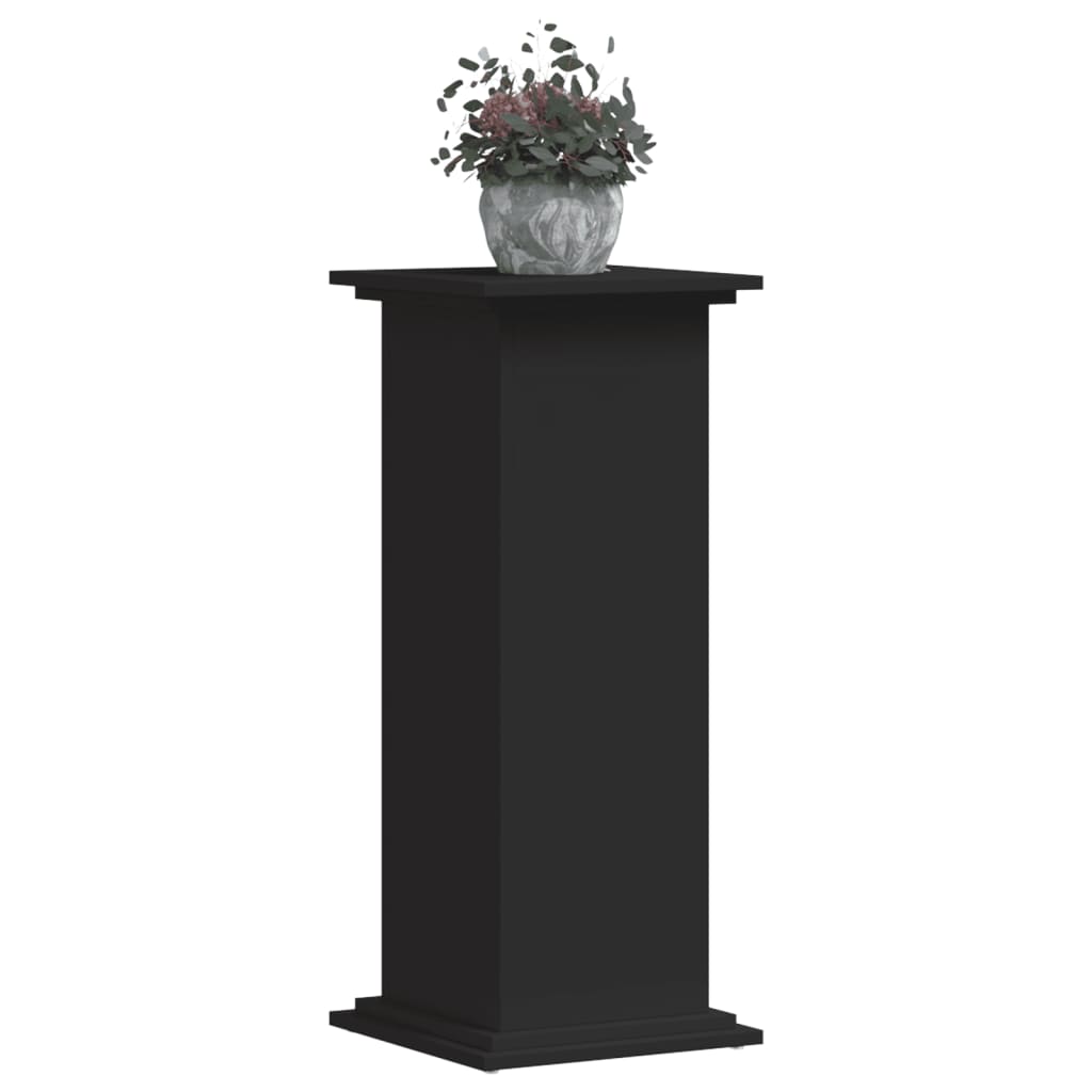 vidaXL Suport de plante, negru, 33x33x80 cm, lemn prelucrat