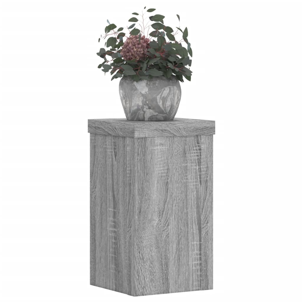 vidaXL Suporturi de plante 2 buc. gri sonoma 10x10x18cm lemn prelucrat