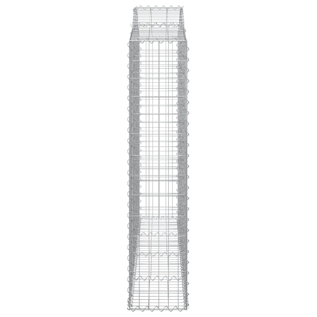 vidaXL Coșuri gabion arcuite 25 buc, 200x30x140/160cm, fier galvanizat