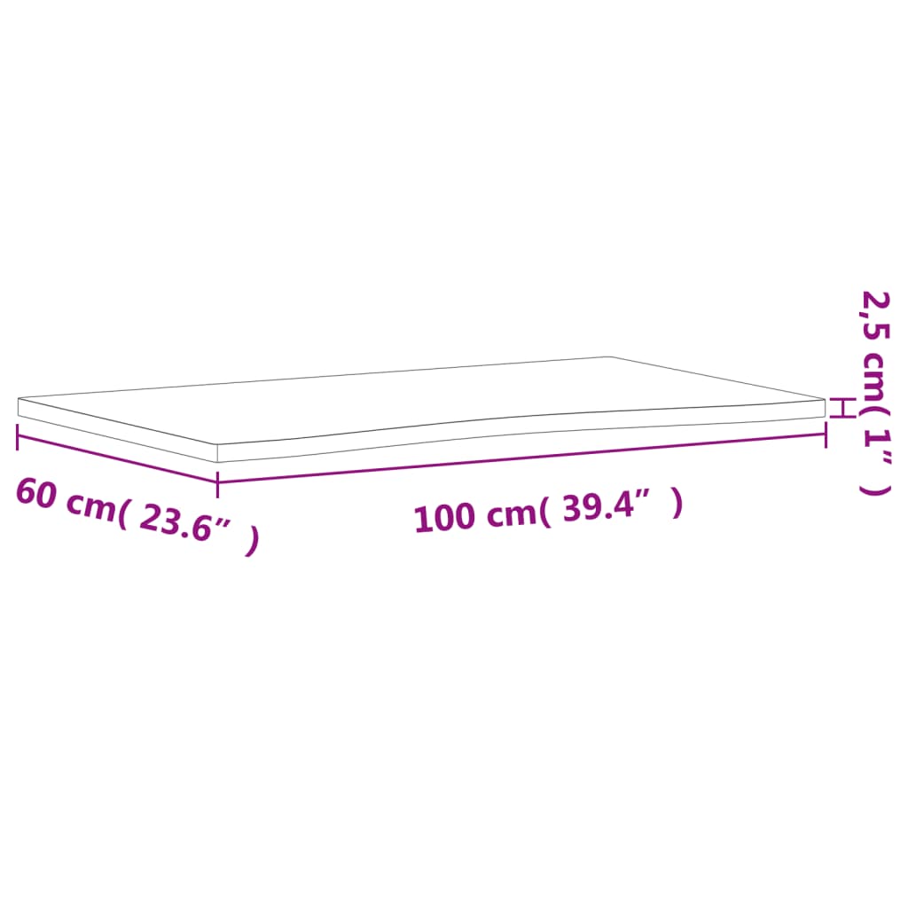 vidaXL Blat de birou, 100x(55-60)x2,5 cm, lemn masiv de fag