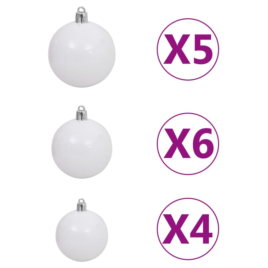 vidaXL Brad Crăciun pre-iluminat cu set globuri, albastru, 150 cm, PVC