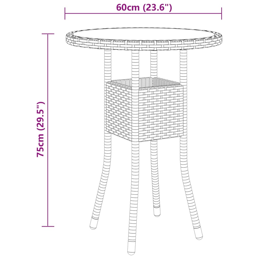 vidaXL Set mobilier de grădină, 5 piese, negru, poliratan