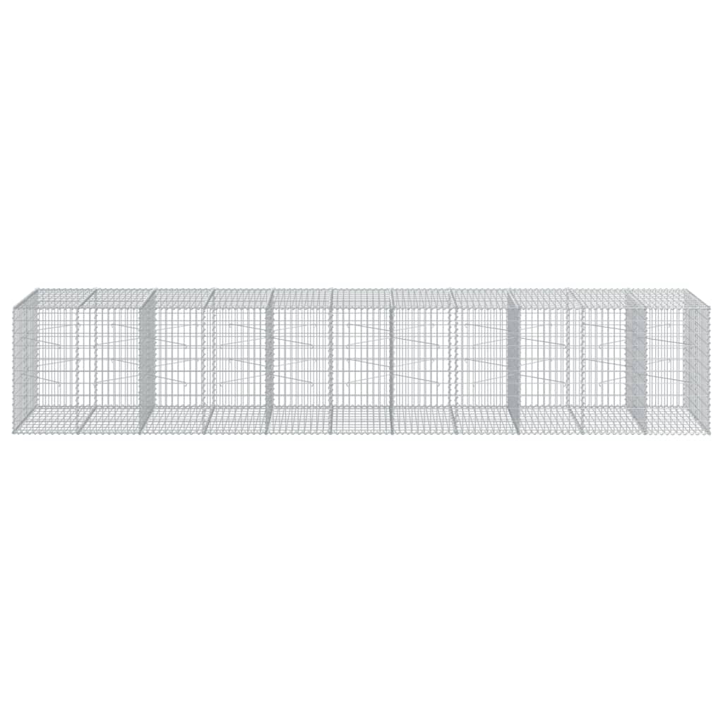 vidaXL Coș gabion cu capac, 550x100x100 cm, fier galvanizat