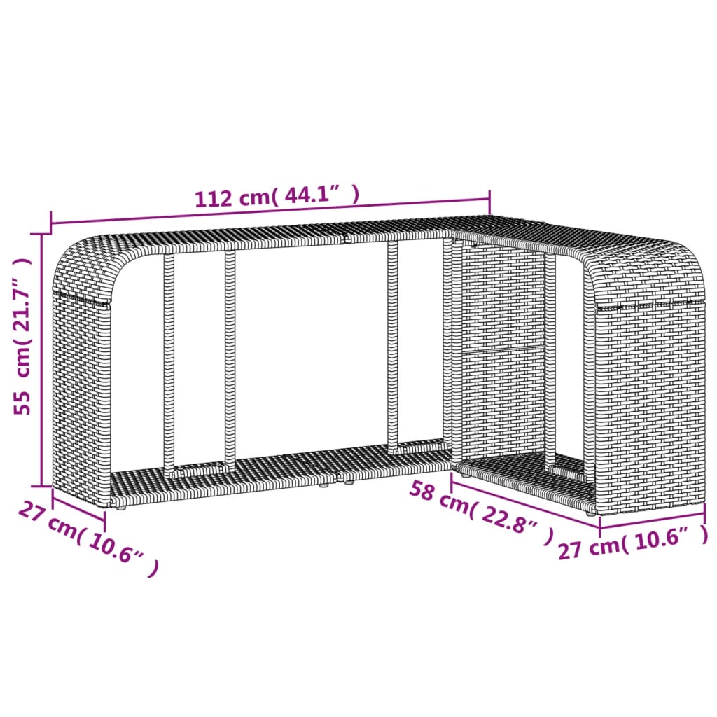 vidaXL Set canapele de grădină cu perne, 10 piese, negru, poliratan