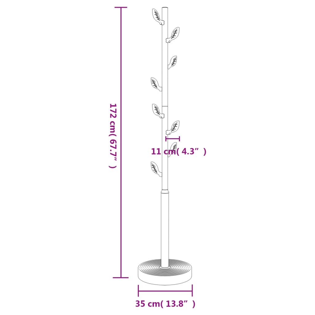 vidaXL Cuier de haine, albastru, 172 cm, fier vopsit electrostatic