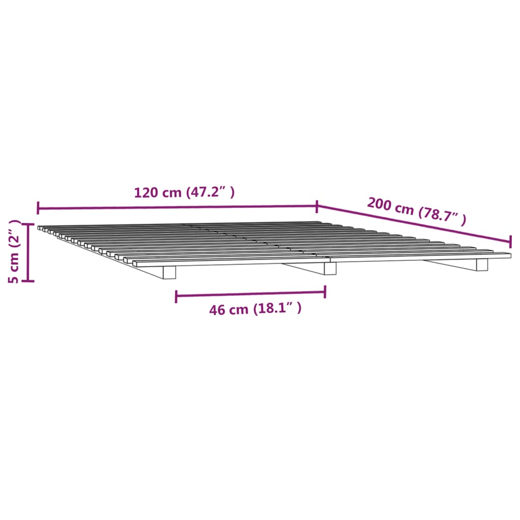 vidaXL Cadru de pat, maro miere, 120x200 cm, lemn masiv de pin