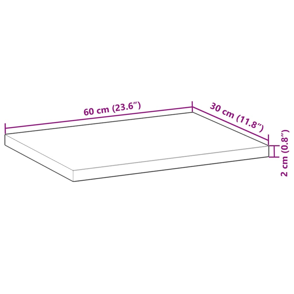 vidaXL Rafturi suspendate 4 buc. 60x30x2 cm lemn masiv acacia netratat