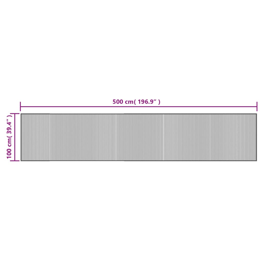 vidaXL Covor dreptunghiular, maro, 100x500 cm, bambus