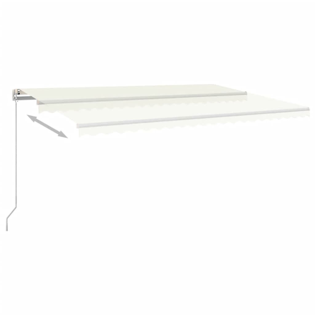 vidaXL Copertină retractabilă manual cu LED, crem, 500x350 cm