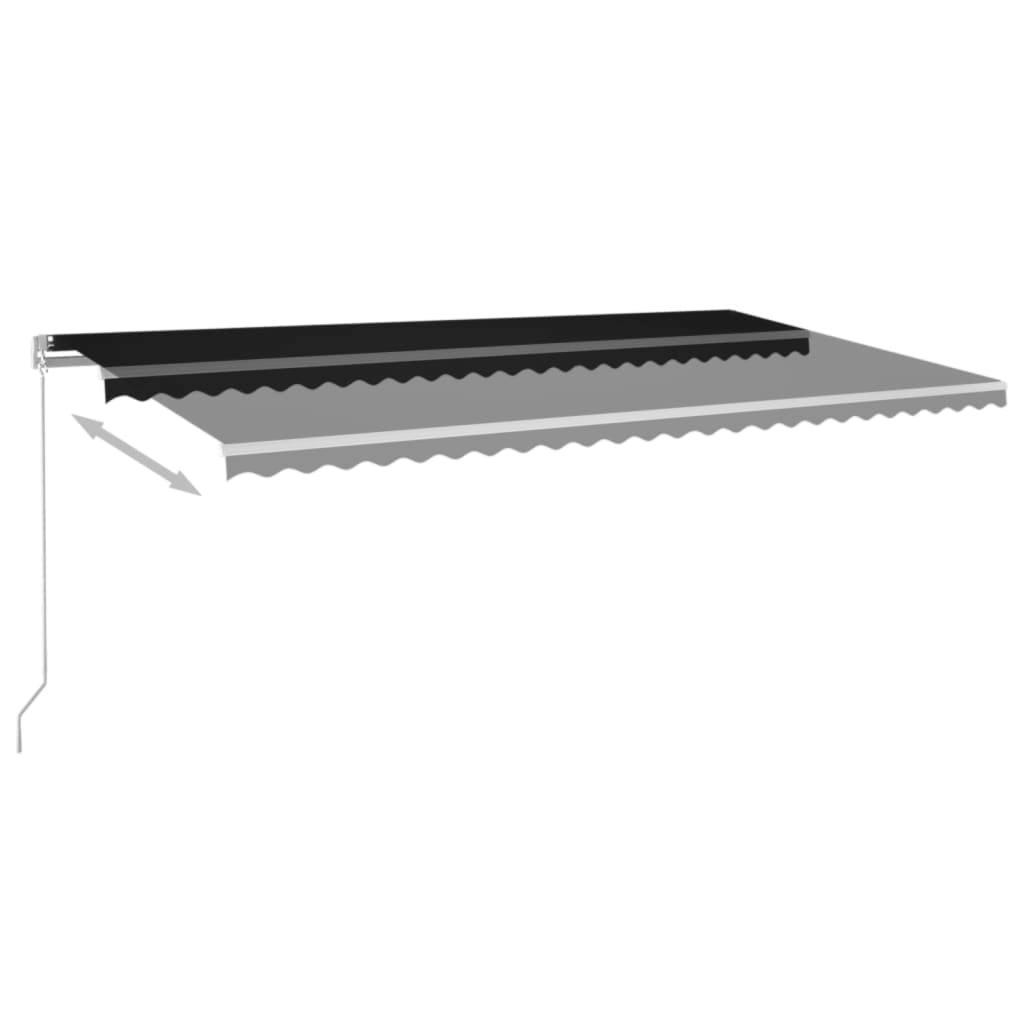 vidaXL Copertină retractabilă manual cu LED, antracit, 600x350 cm