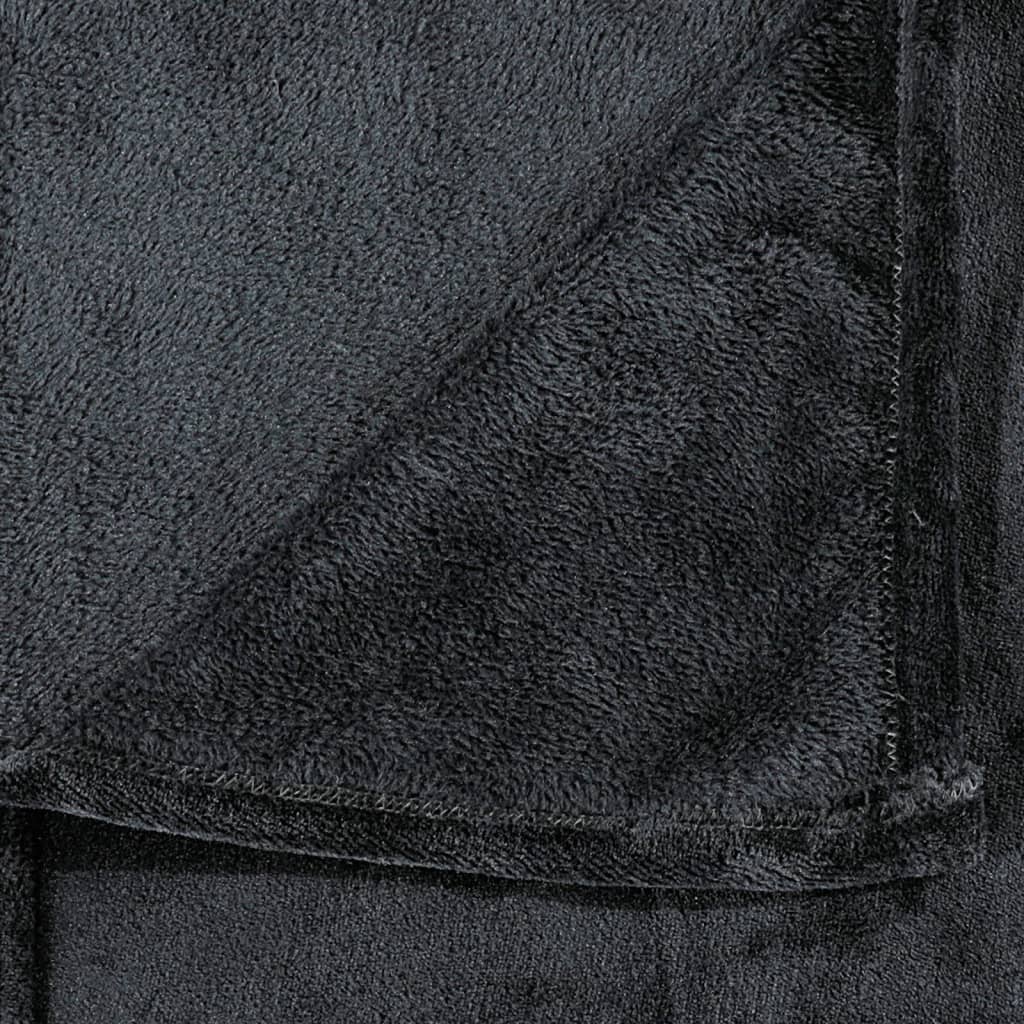 vidaXL Pătură, negru, 130x170 cm, poliester