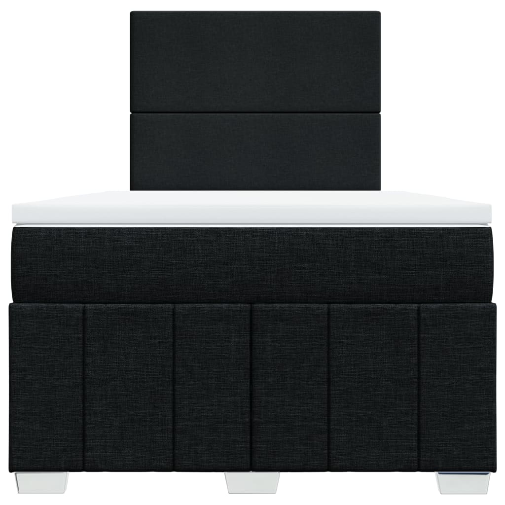 vidaXL Pat box spring cu saltea, negru, 120x200 cm, textil