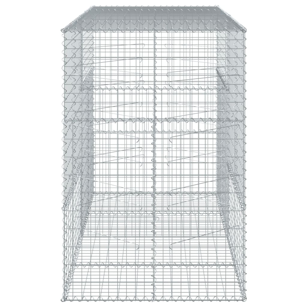 vidaXL Coș gabion cu capac, 200x100x150 cm, fier galvanizat