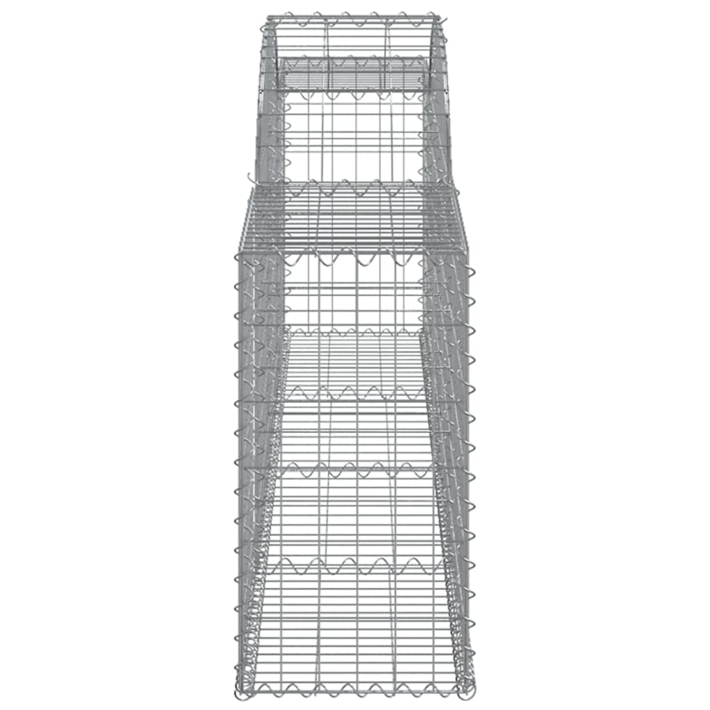 vidaXL Coșuri gabion arcuite, 9 buc., 300x30x60/80 cm, fier galvanizat