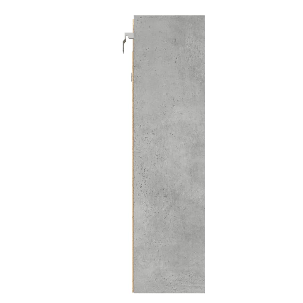 vidaXL Dulap cu vitrină, gri beton, 100x15x58 cm, lemn prelucrat