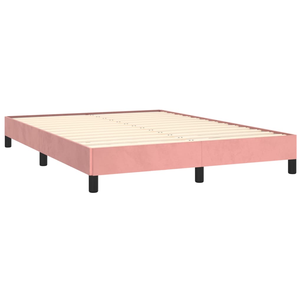 vidaXL Cadru de pat, roz, 140x200 cm, catifea