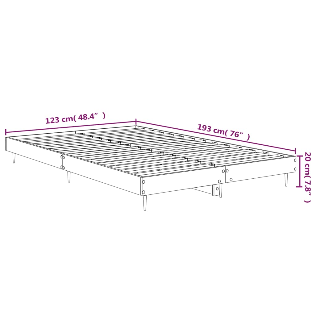 vidaXL Cadru pat fără saltea stejar maro 120x190 cm, lemn prelucrat