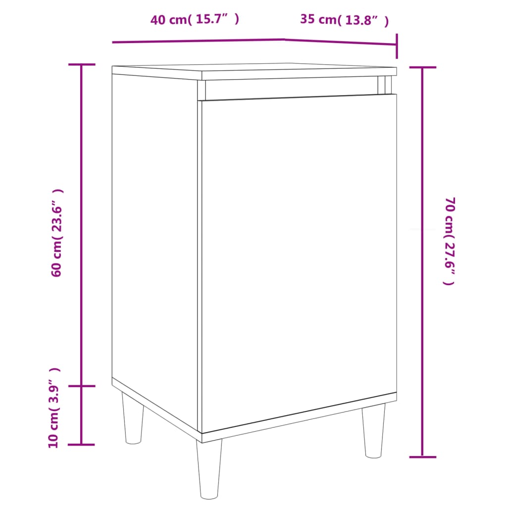 vidaXL Noptiere, 2 buc., stejar sonoma, 40x35x70 cm, lemn prelucrat