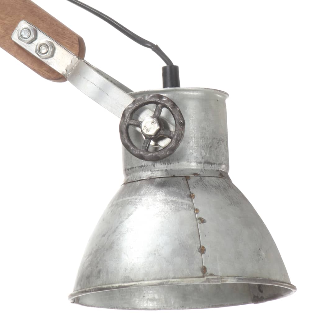 vidaXL Lampă de perete, stil industrial, argintiu, rotund, E27