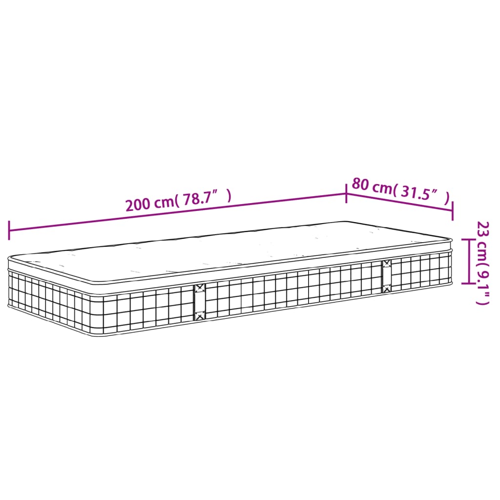 vidaXL Saltea cu arcuri bonnell, fermitate medie, 80x220 cm