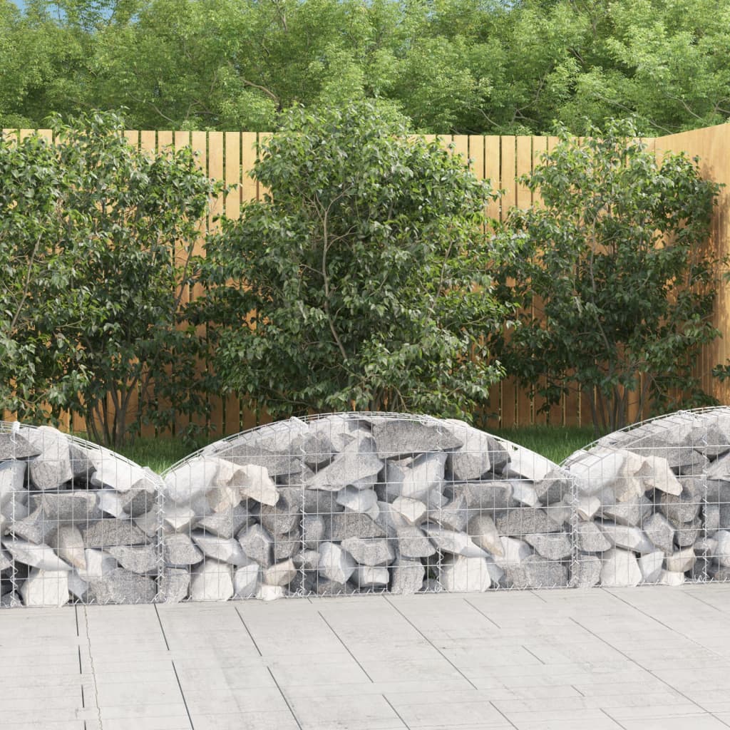 vidaXL Coș gabion arcuit, 150x30x40/60 cm, fier galvanizat