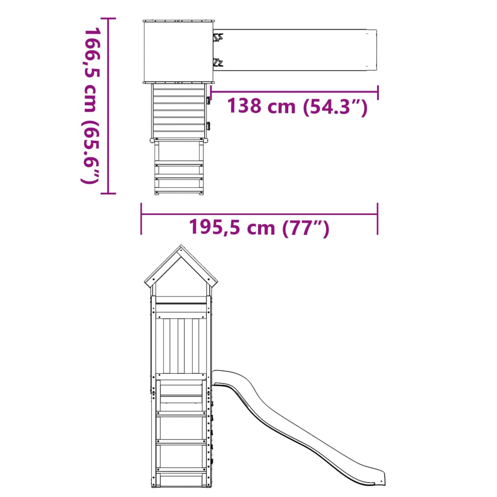 vidaXL Set de joacă pentru exterior, lemn de pin impregnat