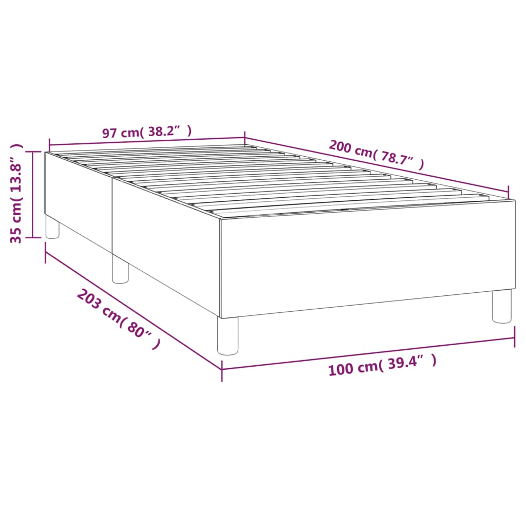 vidaXL Cadru de pat, negru, 100x200 cm, piele ecologică