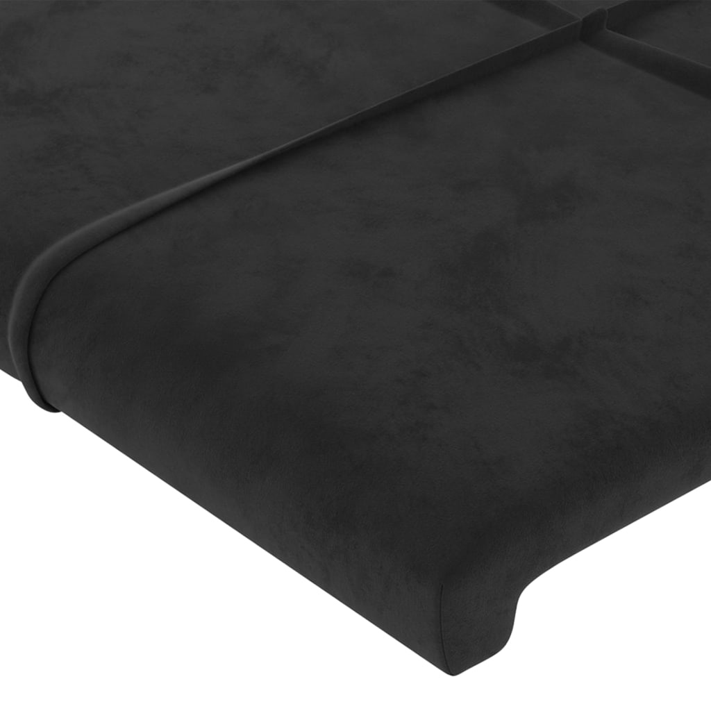 vidaXL Tăblie de pat cu aripioare, negru, 103x23x118/128 cm, catifea