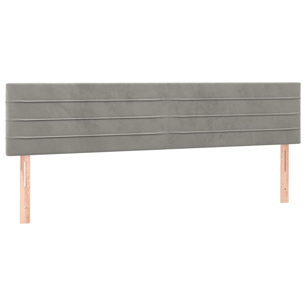 vidaXL Pat box spring cu saltea, gri deschis, 180x200 cm, catifea