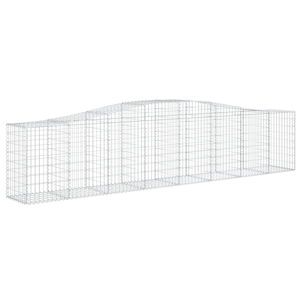 vidaXL Coșuri gabion arcuite 7 buc, 400x50x80/100 cm, fier galvanizat