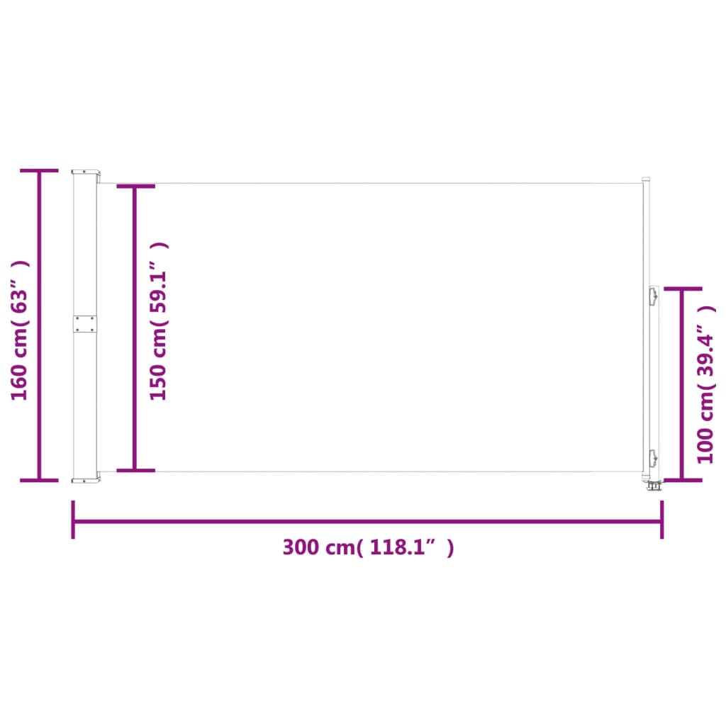 vidaXL Copertină laterală retractabilă de terasă, albastru, 160x300 cm