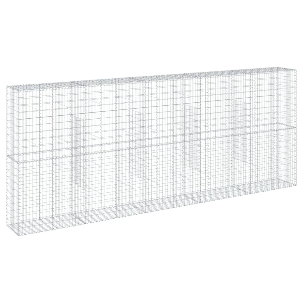 vidaXL Coș gabion cu capac, 500x50x200 cm, fier galvanizat