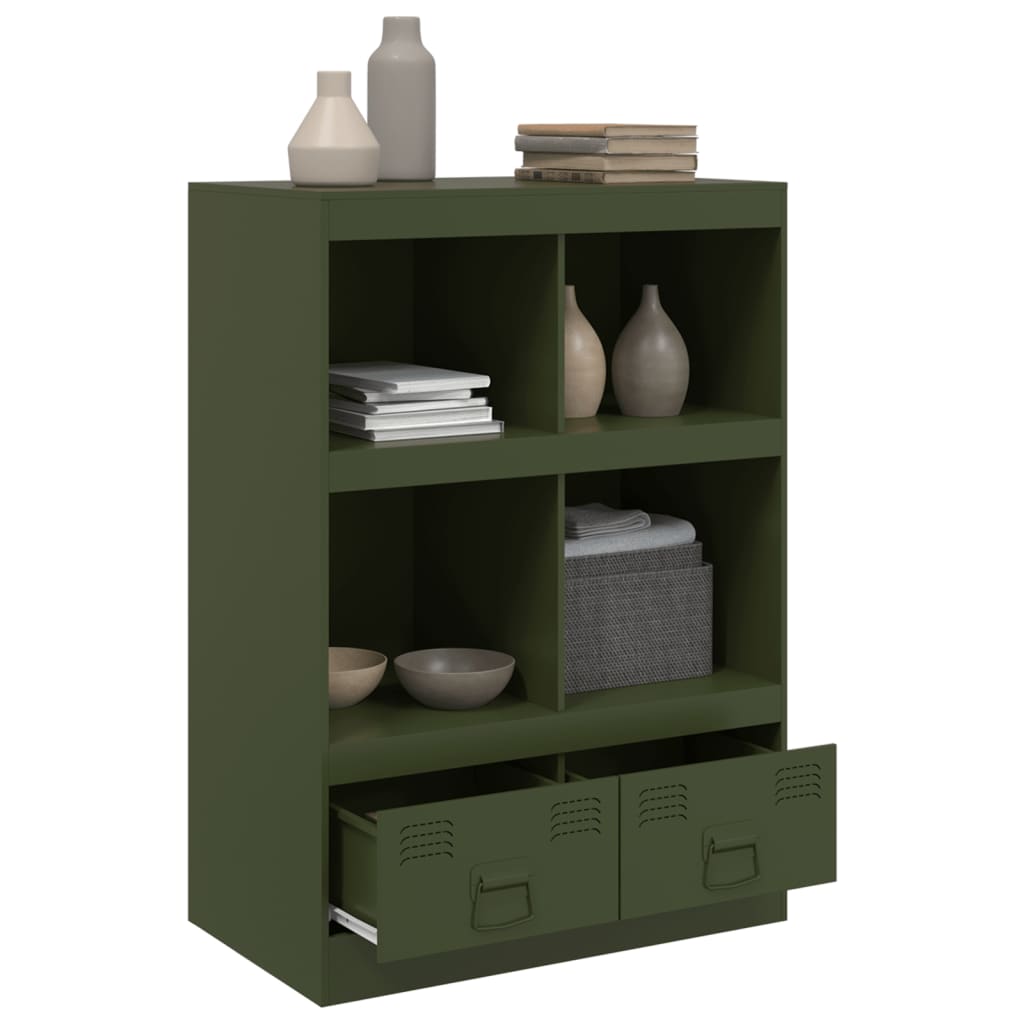 vidaXL Dulap înalt verde măslină 67x39x95 cm oțel